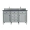 James Martin Vanities Brittany 60in Double Vanity, Urban Gray w/ 3 CM Charcoal Soapstone Quartz Top 650-V60D-UGR-3CSP - alternate 1